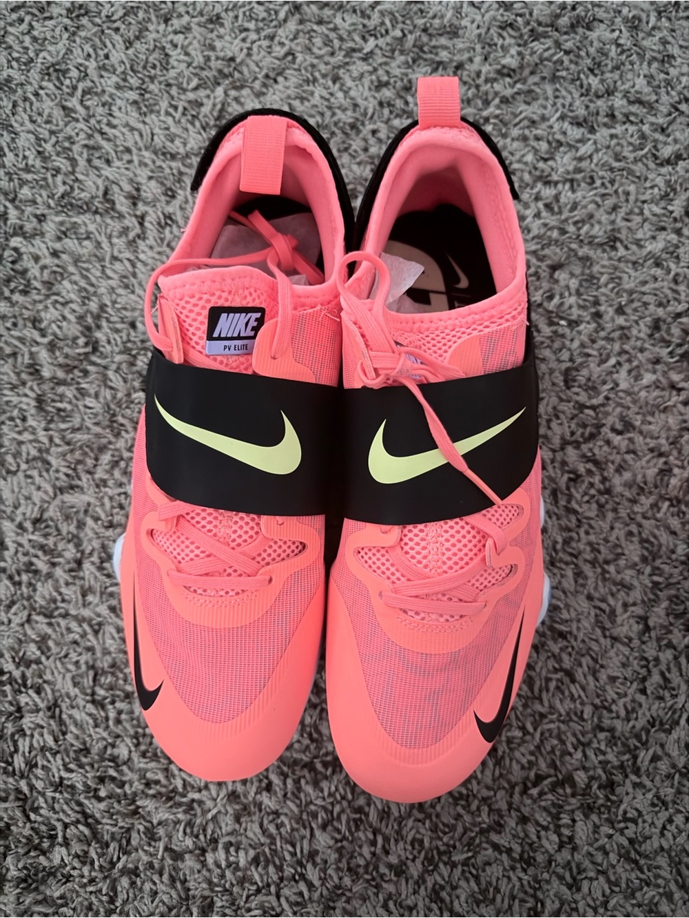 Nike Neon Pink Running Shoes with Black Strap and Lime Swoosh
